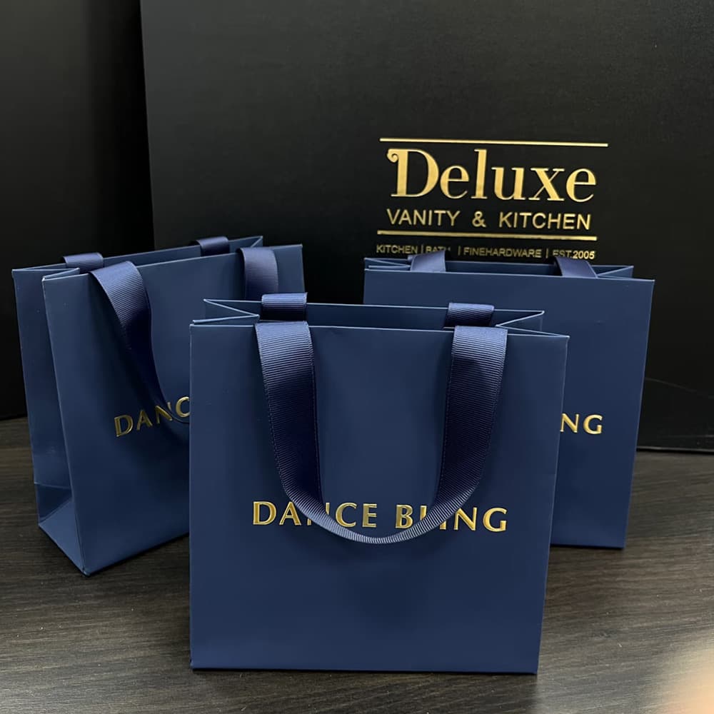 Custom paper bag — 300g Specialty + Ribbon White